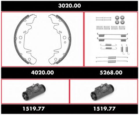 ROADHOUSE 3020.00 Brake Set, drum brakes